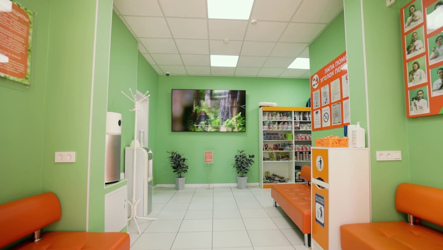 Внутреннее оформление ветеринарной клиники "Лапа Помощи" Внутреннее оформление ветеринарной клиники "Лапа Помощи"